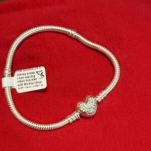 Pandora Silver Bracelet with Disney Heart Mickey Clasp